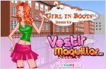 Juego  girl in boots dress up. vestida en londres