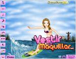 Juego play with waves. viste a la surfera