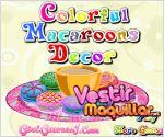 Juego colorful macaroons decorating. decora los macaroons