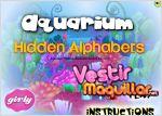 Juego aquarium hidden alphabets. alfabeto de aquario