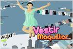 Juego lets fly up above muchacha feliz